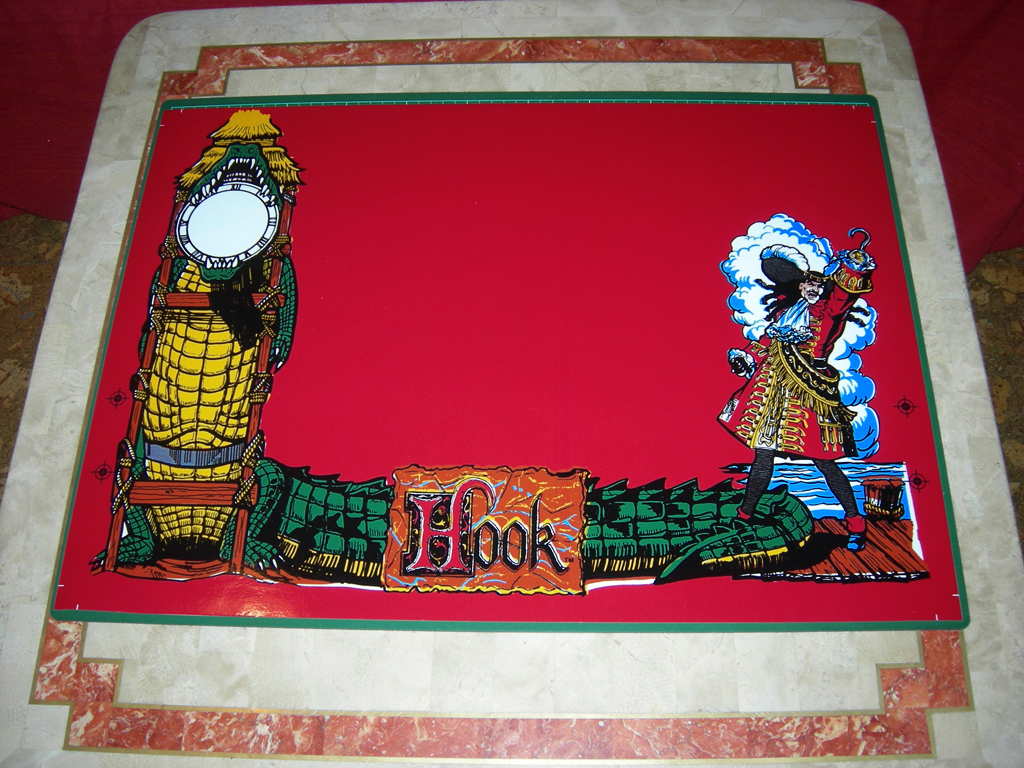 "Hook Pinball Decals" (DATA EAST) reproduction printed in vinyl with